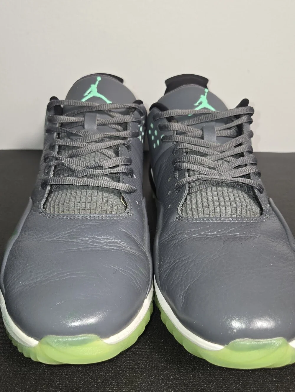 Jordan ADG 3 Low Top Golf Sneakers Lace-Up Dark Grey Green Glow CW7242-002 Sz 14